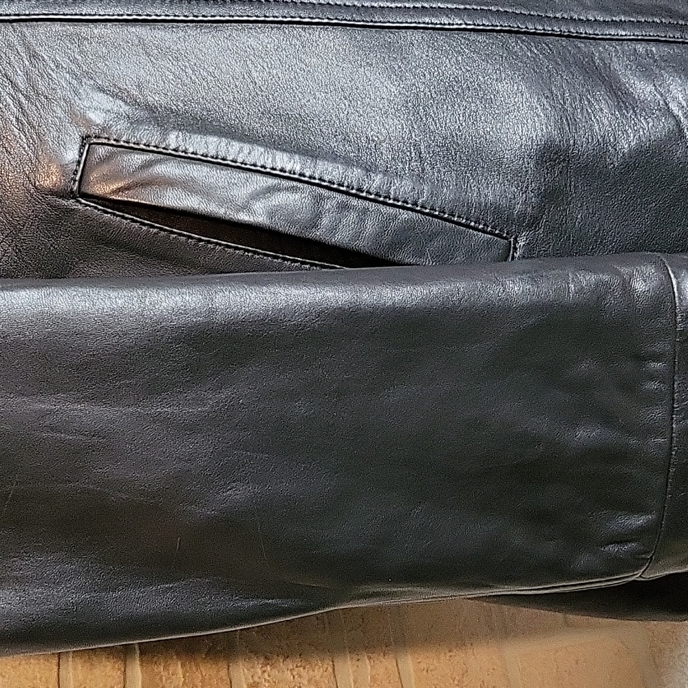ROSLEEN Mid Length Soft Leather Jacket Belted Buttons - Picture 7 of 15